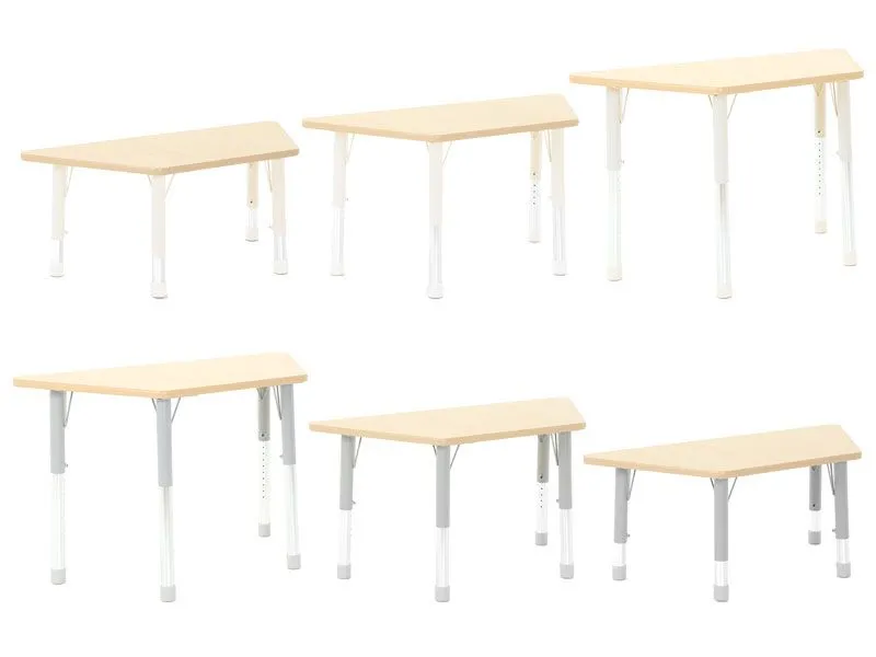 Trapez table Owlaf with height-adjustable legs in 2 colors Trapez table Owlaf with height-adjustable legs in 2 colors